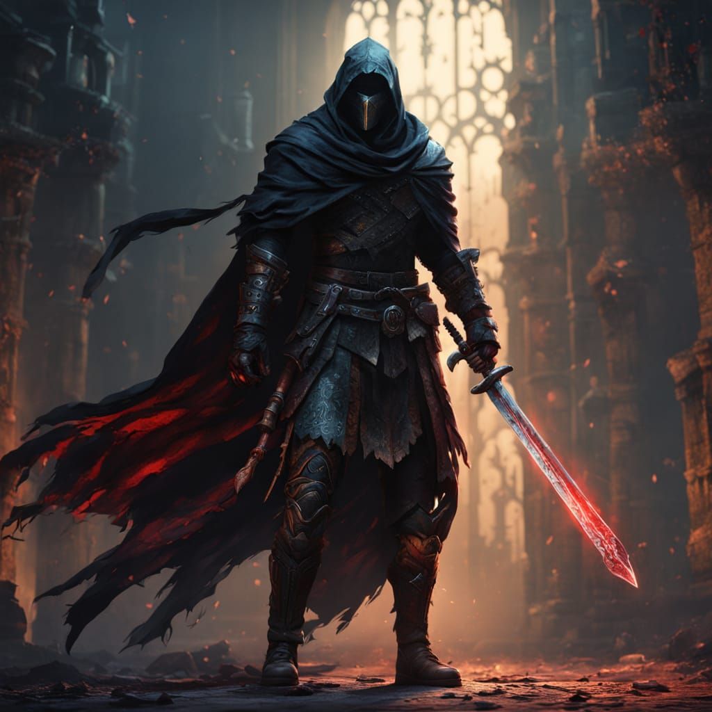 Fantasy Rogue Concept Art with Magical Dagger