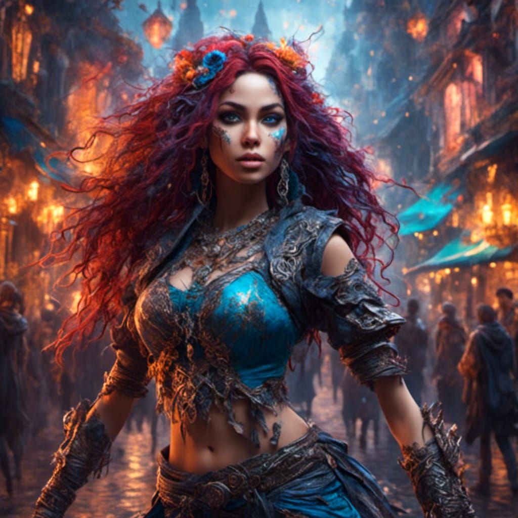 Edgy Street Dancer in Detailed Fantasy Art