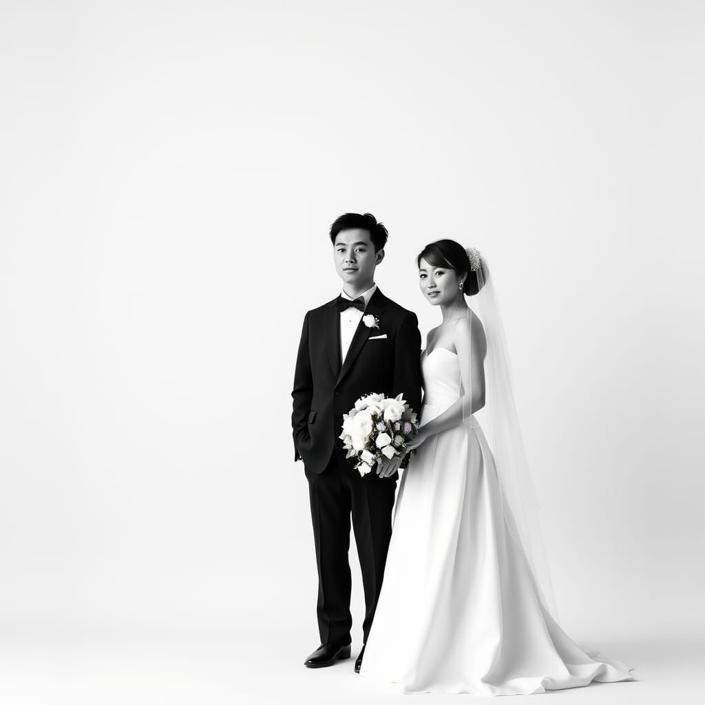 Monochromatic Couple in Formal Attire