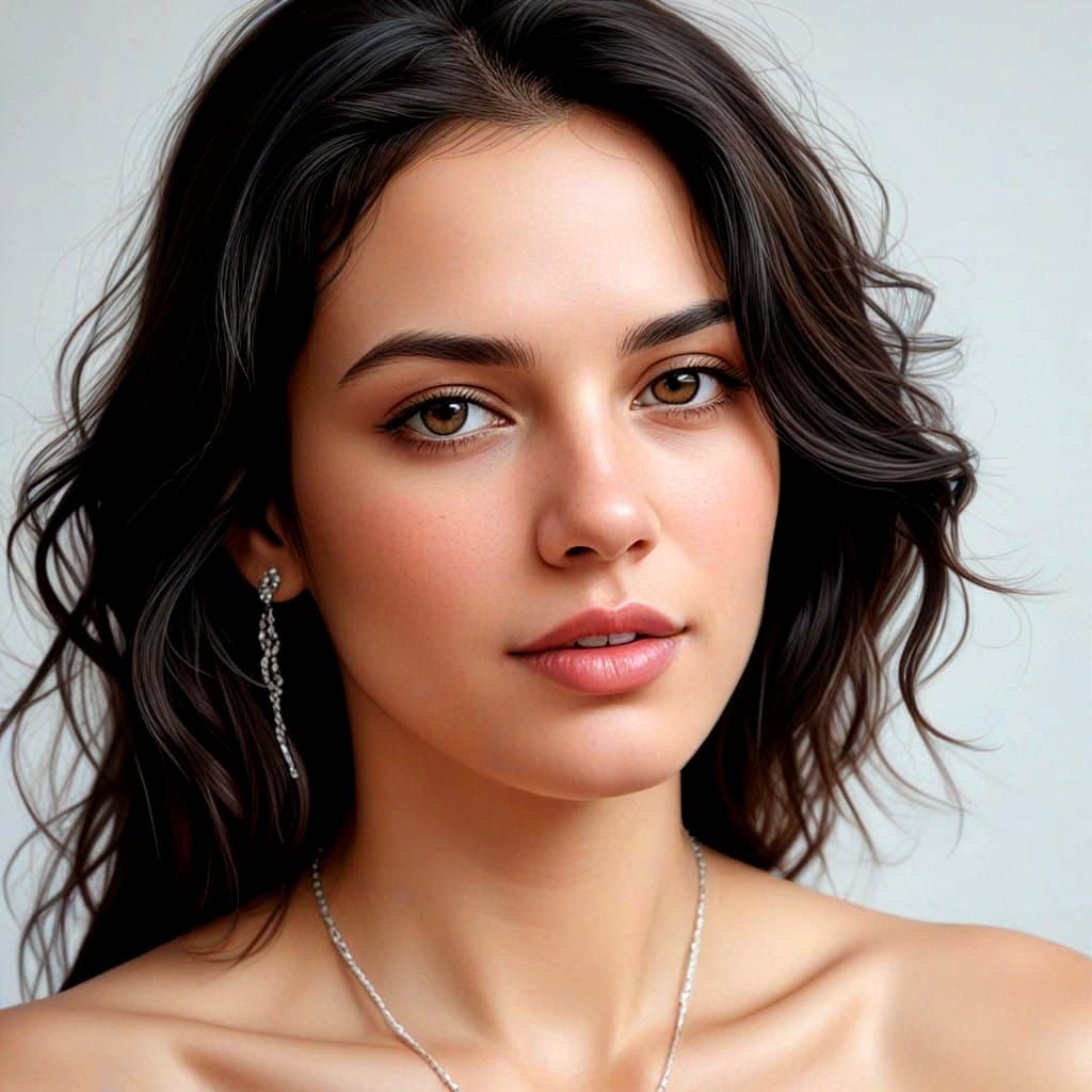 Intimate Portrait of a Dark Haired Woman