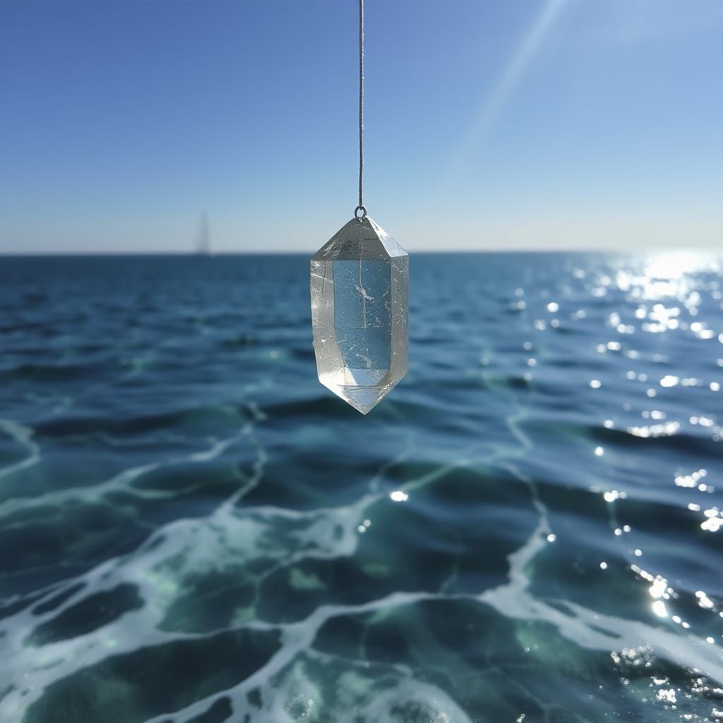 Memory Crystals Reflecting Light on Ocean