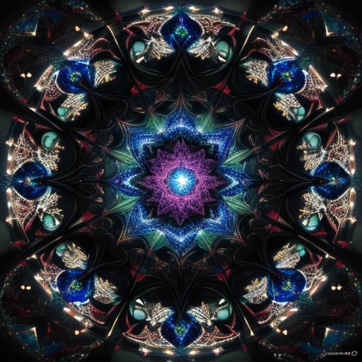 Praying Hands in Holographic Cosmic Illustration