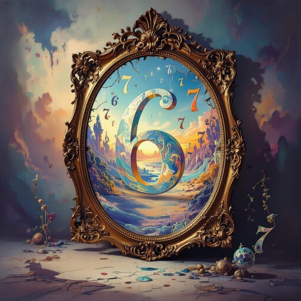 Surreal Fine Art Portrait: Number 6 Enters World of Sevens