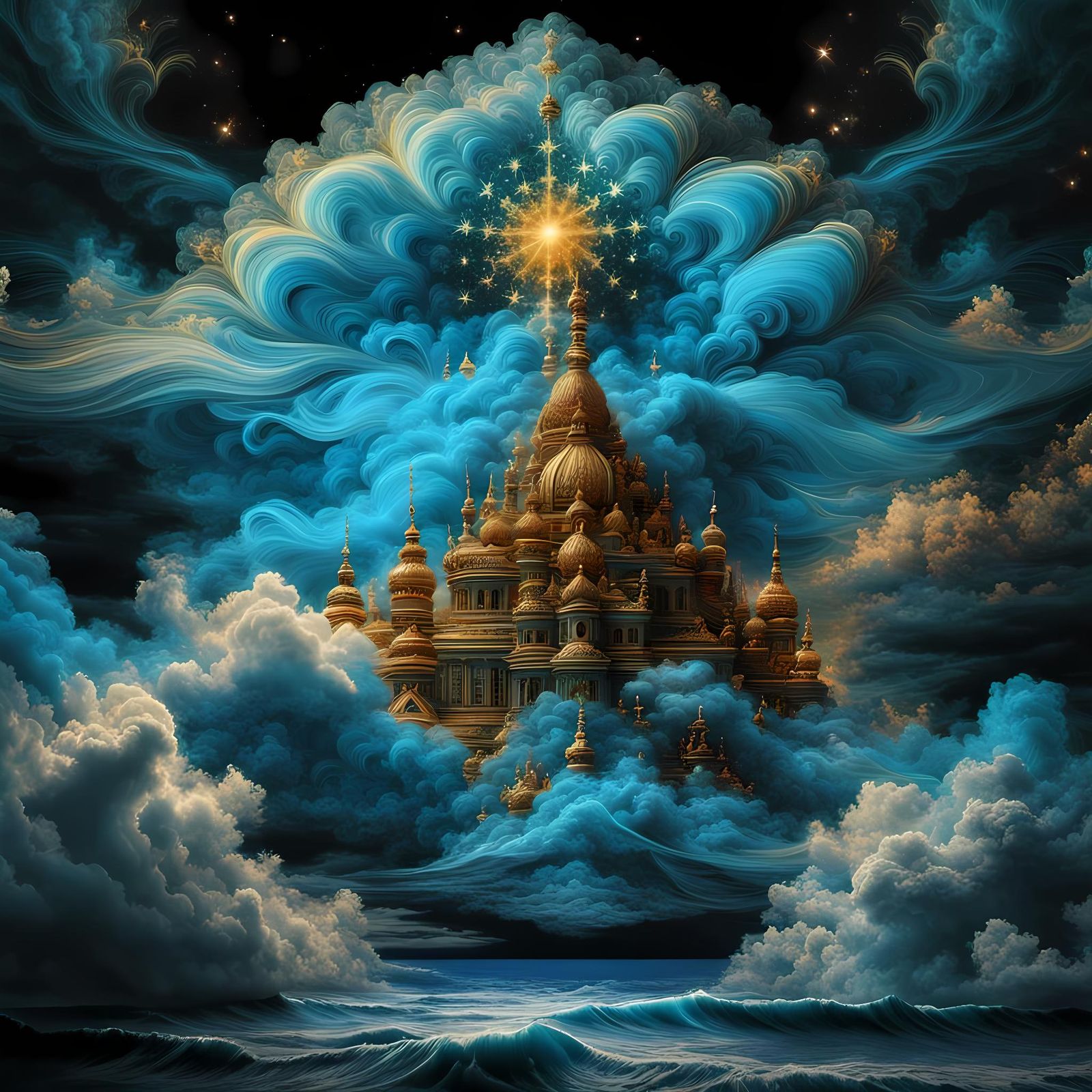 Dark Fantasy Glitch Art: Celestial Dreamscape