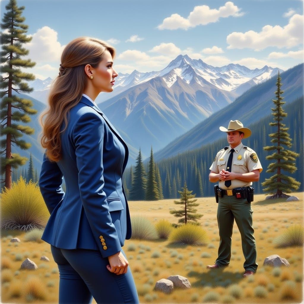 Impressionistic Painting of a Female Police Chief