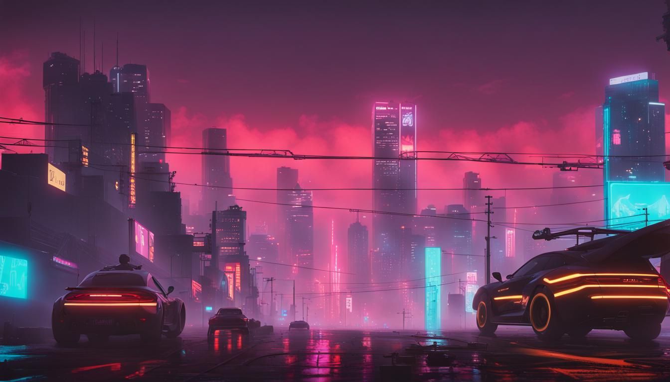 Cyberpunk Osaka Skyscape with JDM Cars