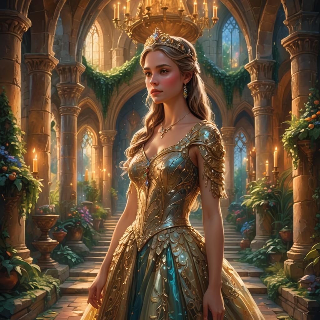 Mystical Princess in Castle Grand Hall