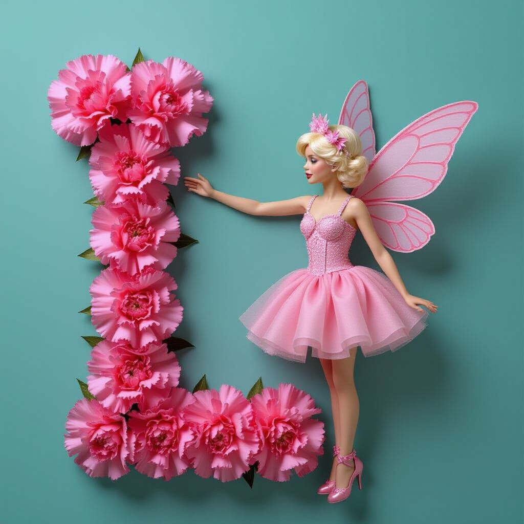 Pink Fairy by Carnation Letter L