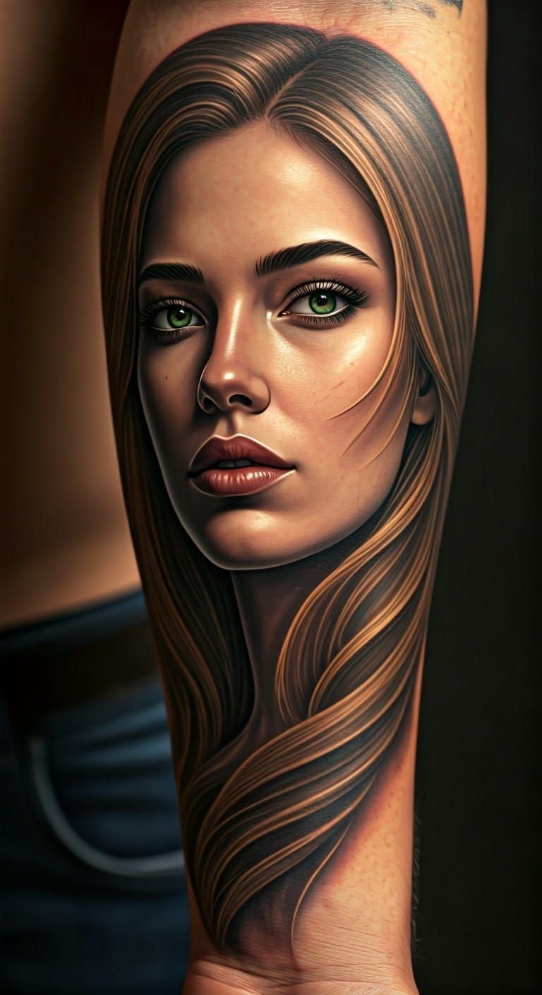 Elegant Surrealist Portrait of a Woman Blending into a Man's...