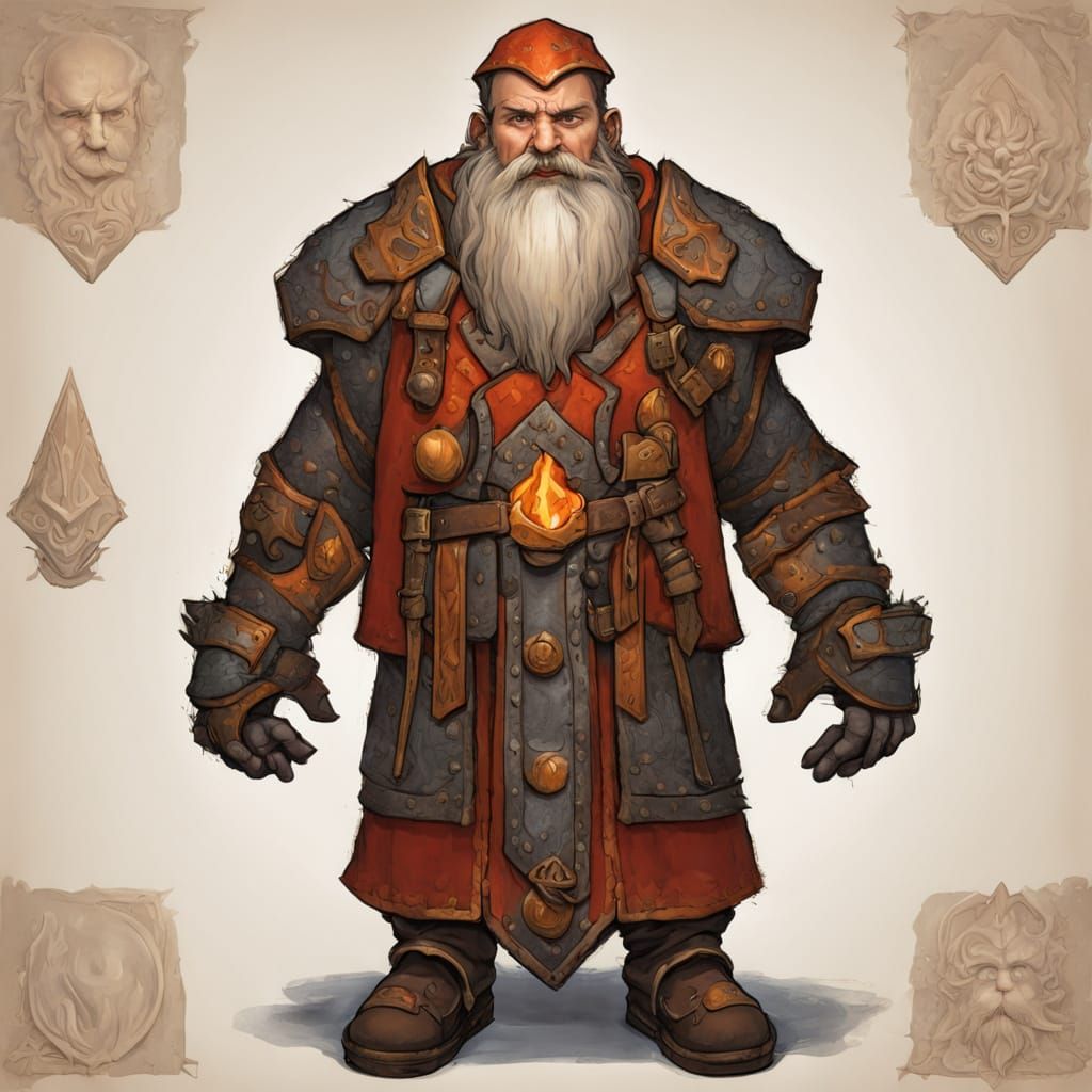 Fiery Dwarf Cleric in Battle Attire