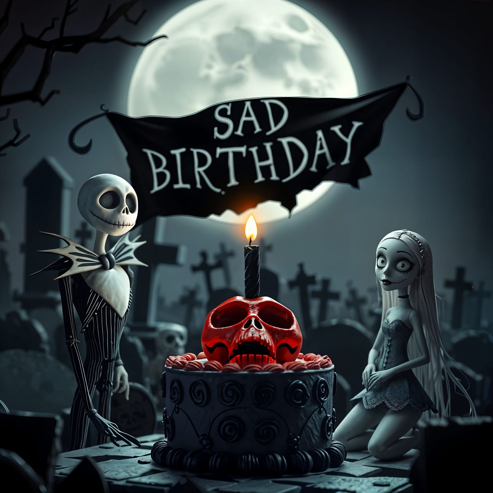 Nightmare Before Christmas Birthday in Cemetery