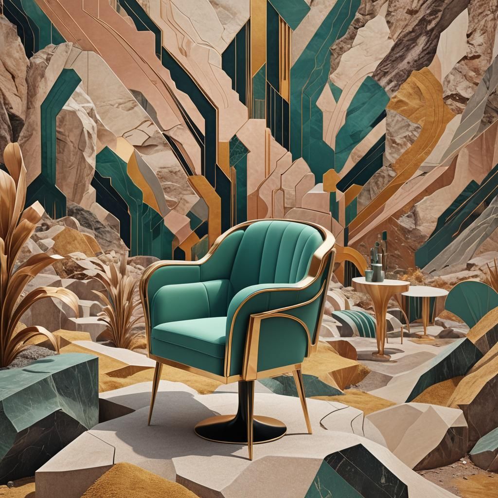 Art Deco Chair in Valley with Fashionista
