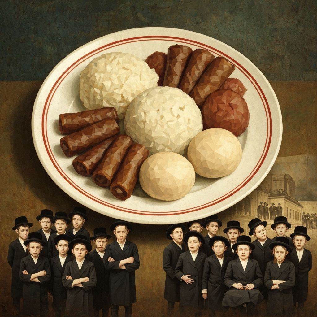 Jewish Food Double Exposure: Low Polygon Art