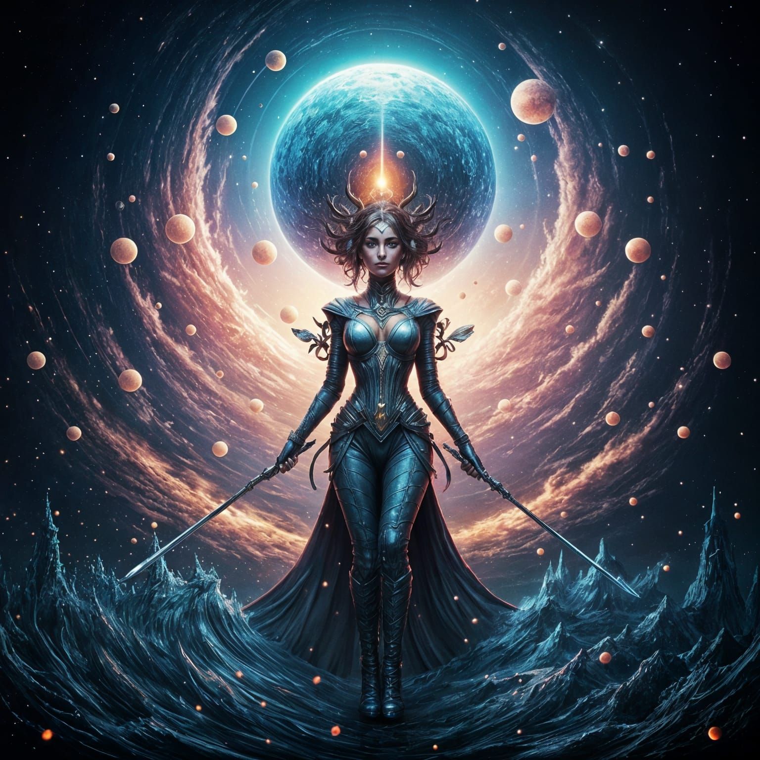 Cosmic Female Energy Abstract Art