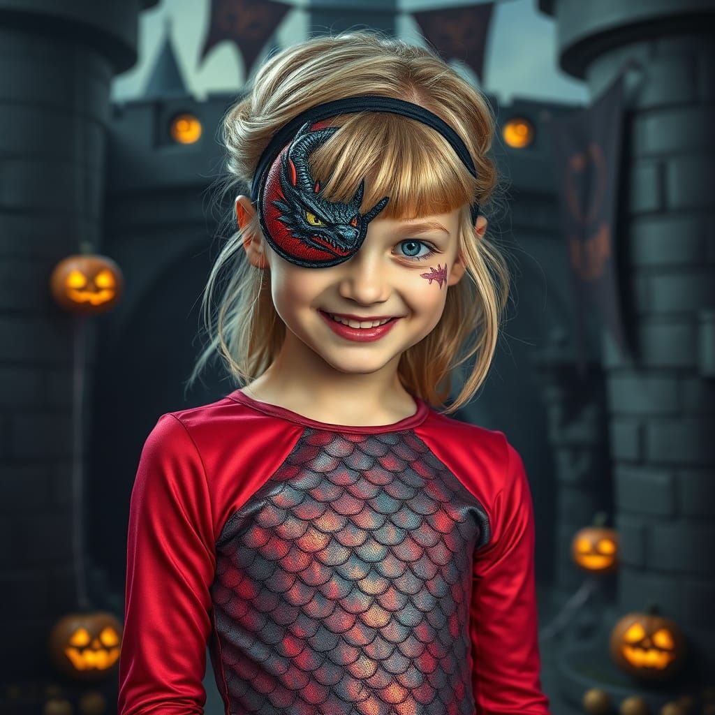 Dragon Eyepatch Portrait in High-Fashion Style