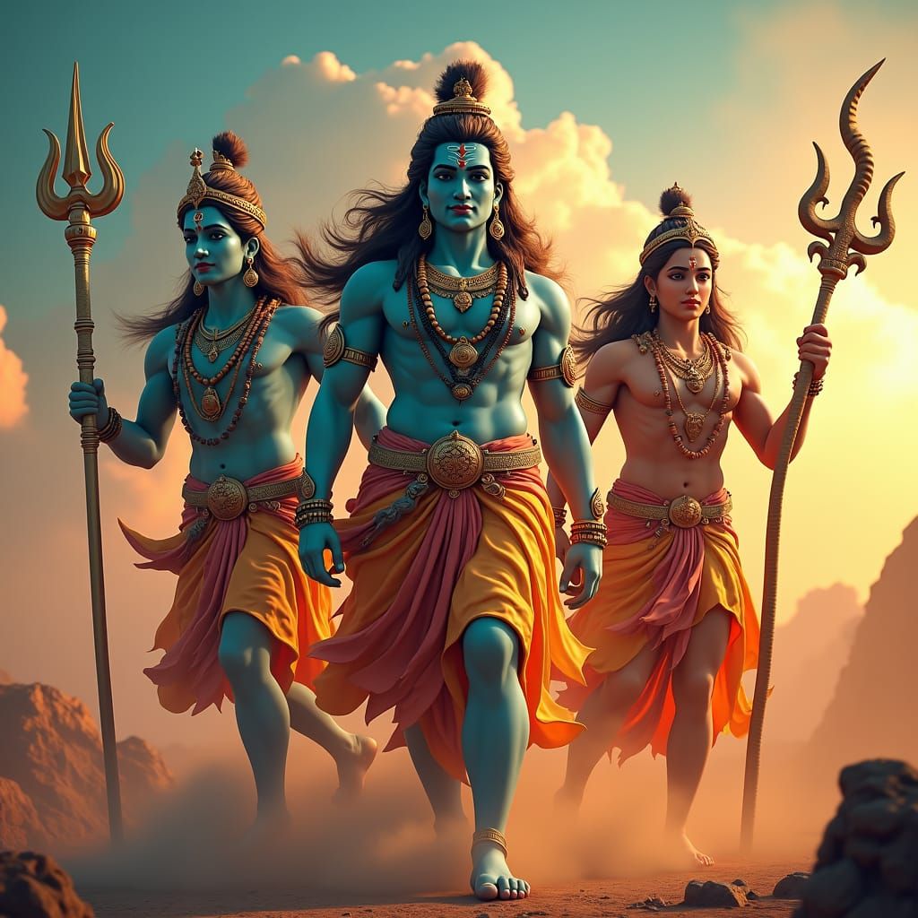 Hindu Gods Unite: Fantasy Art in Unreal Engine 5