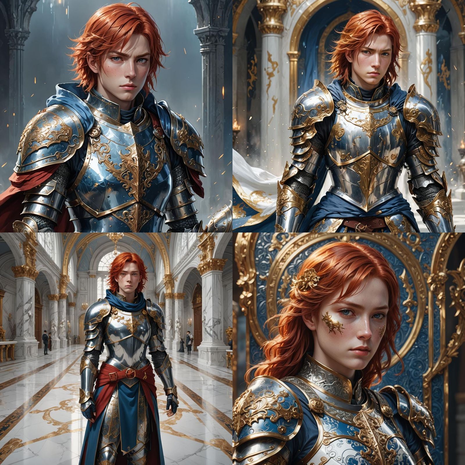 Androgynous Knight in Plate Armor: Final Fantasy Style