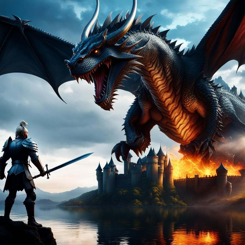 Knight and dragon