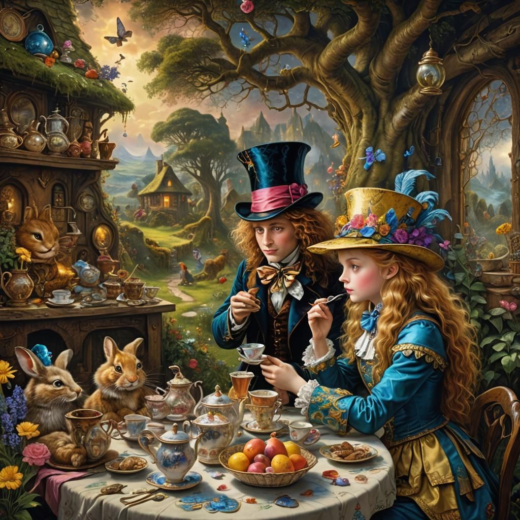 Alice in Wonderland Tea Party: Digital Matte Painting