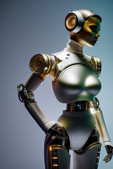 Hyperrealistic Robotic Woman with Voluptuous Curves