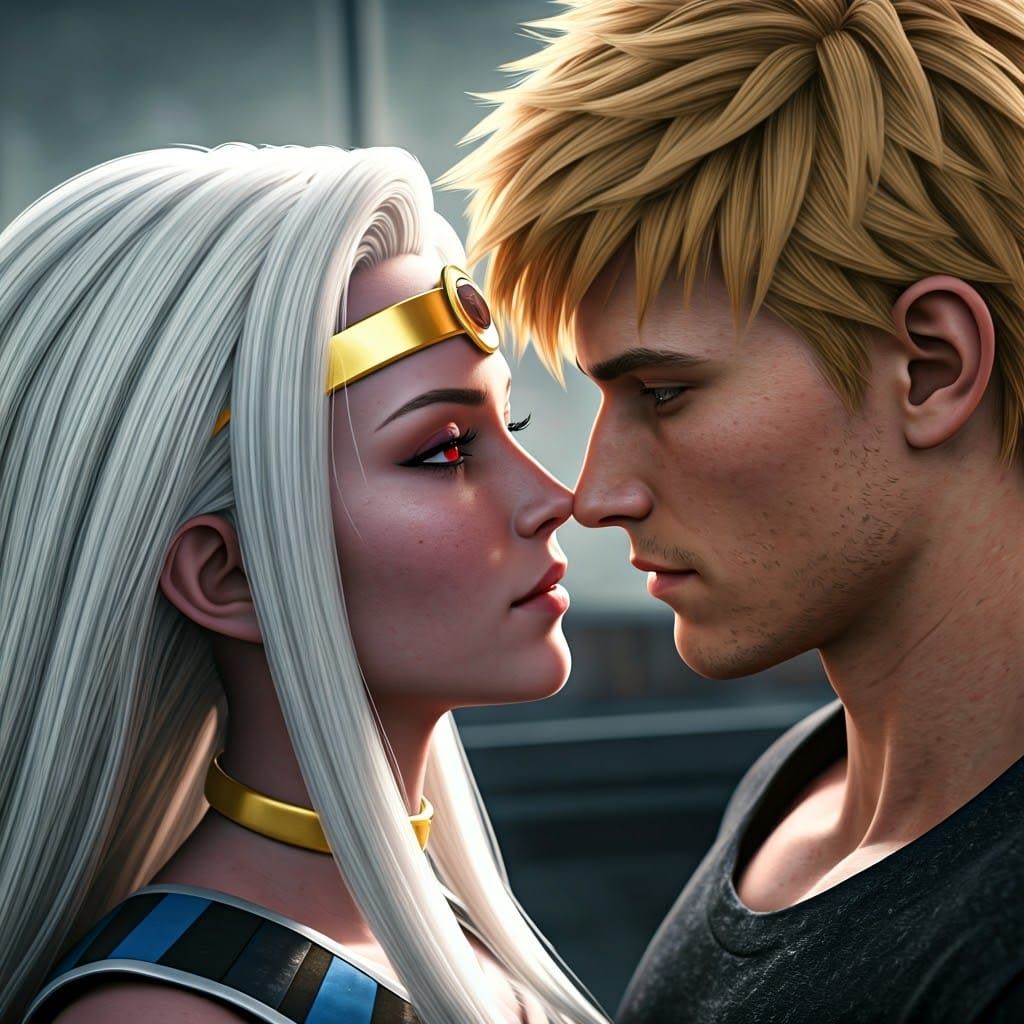 Hyperphotorealistic Nean in Beerus Outfit with Tender Moment