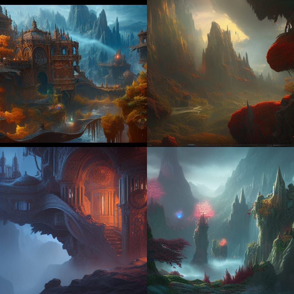 Fantastical Matte Painting in Deep Color