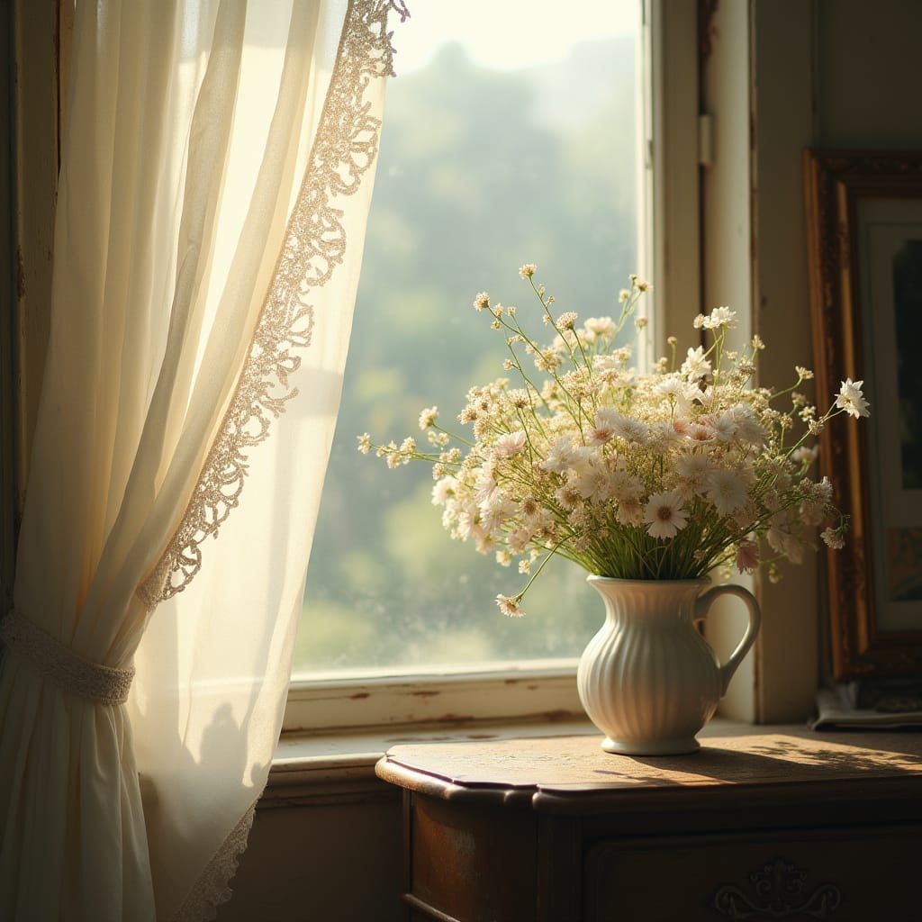 Warm Morning Light in a Vintage-Inspired Bedroom