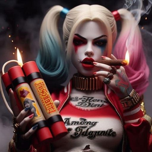 Harley Quinn in Vibrant Comic Book Art