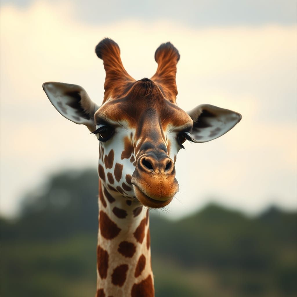 Sad Polka Dot Giraffe Portrait