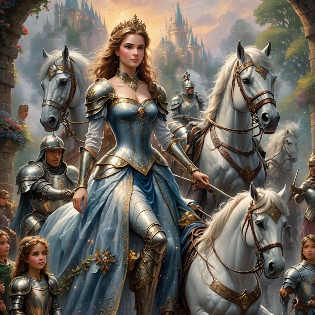 Ethereal Princess with Knights in Shining Armor