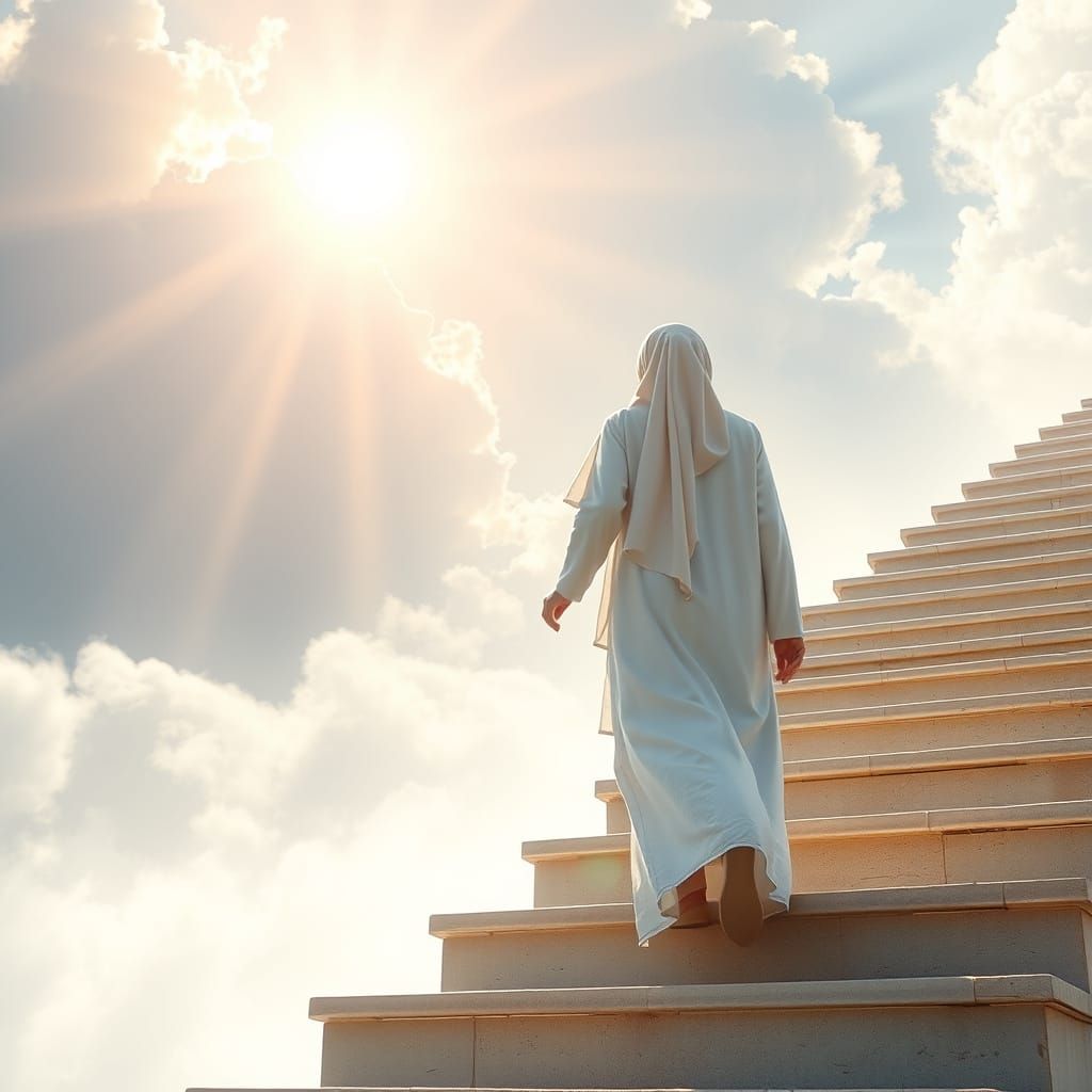 Muslim Woman Descends into Heavenly Light