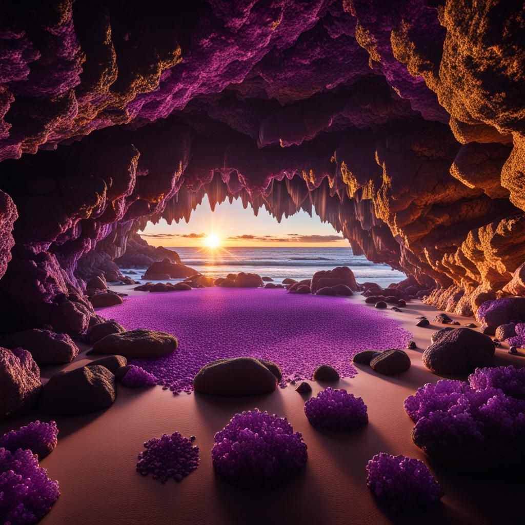 Enchanting Crystalline Geode Cave in Fantasy Style