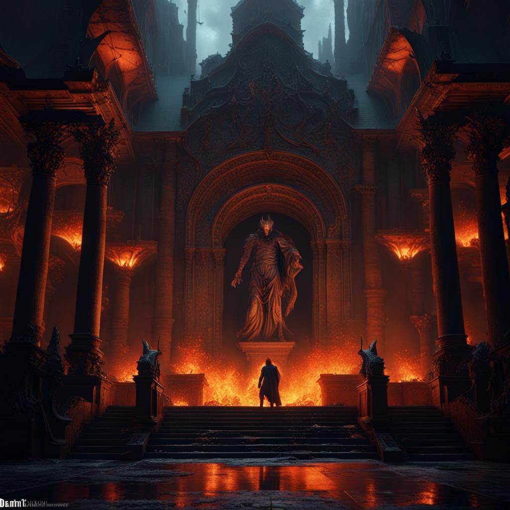 Dante's Inferno: Dark Fantasy Art in 8K Resolution