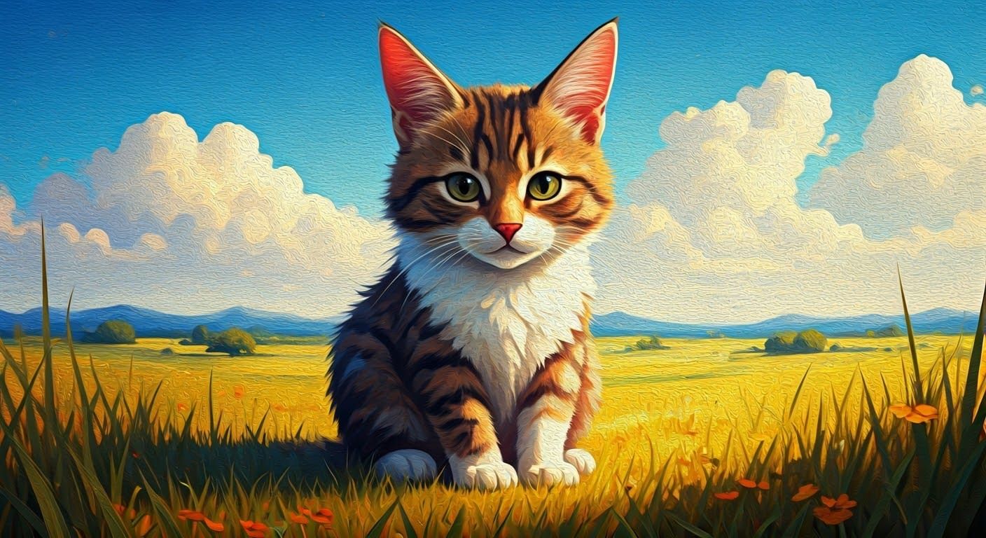 Whimsical Cabbit in Sunny Meadow