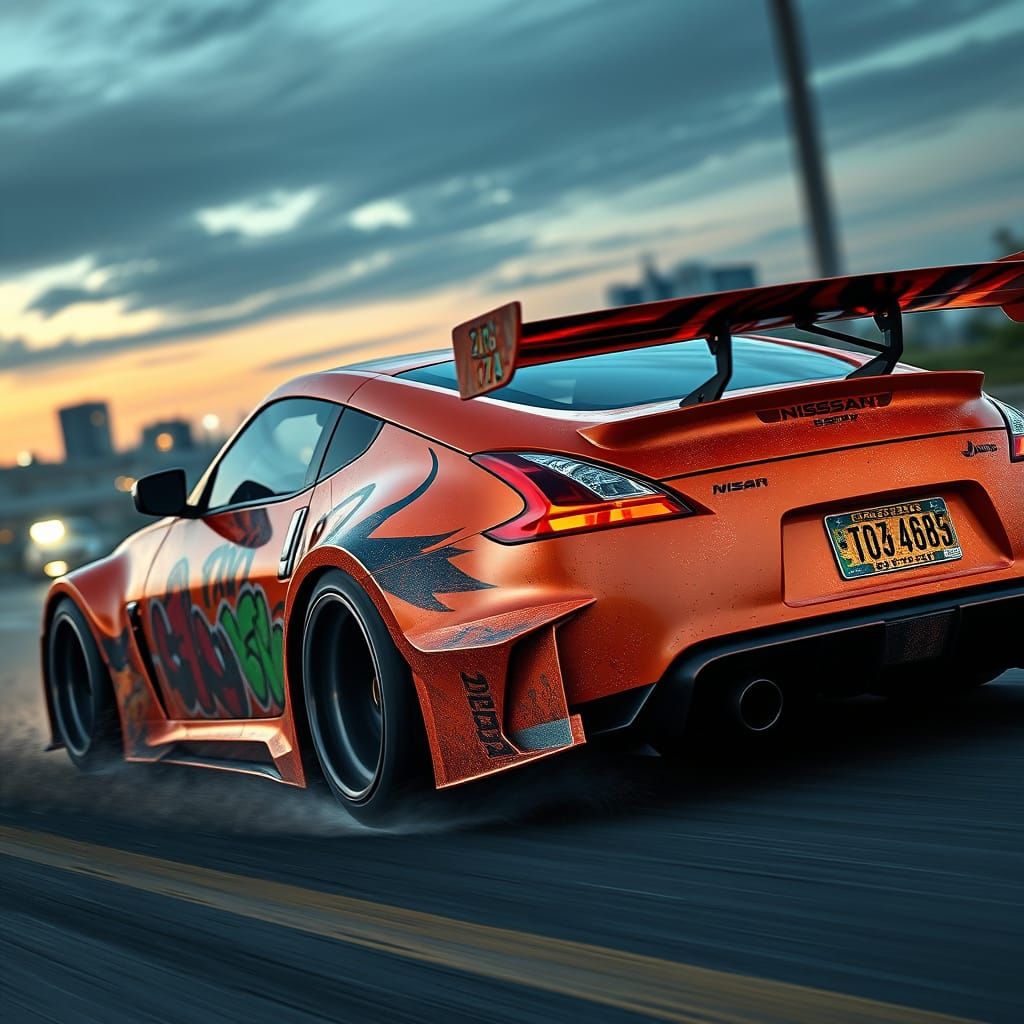Street Tuning Nissan 370Z: Vibrant Graffiti and High-Perform...