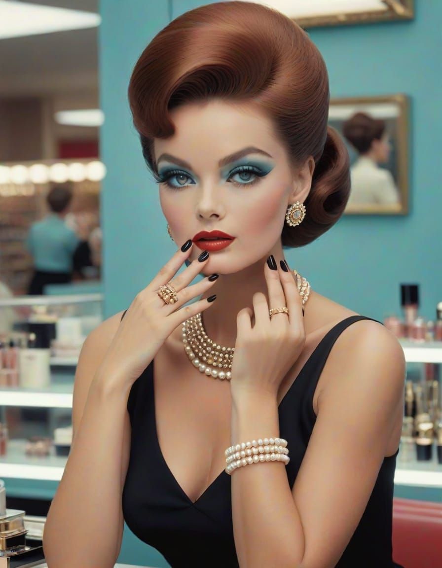 at the makeup counter