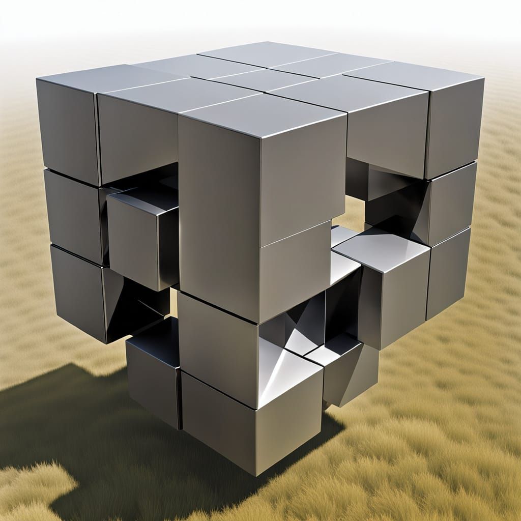 A cubic structure suspended within a field of precisely tuned resonance