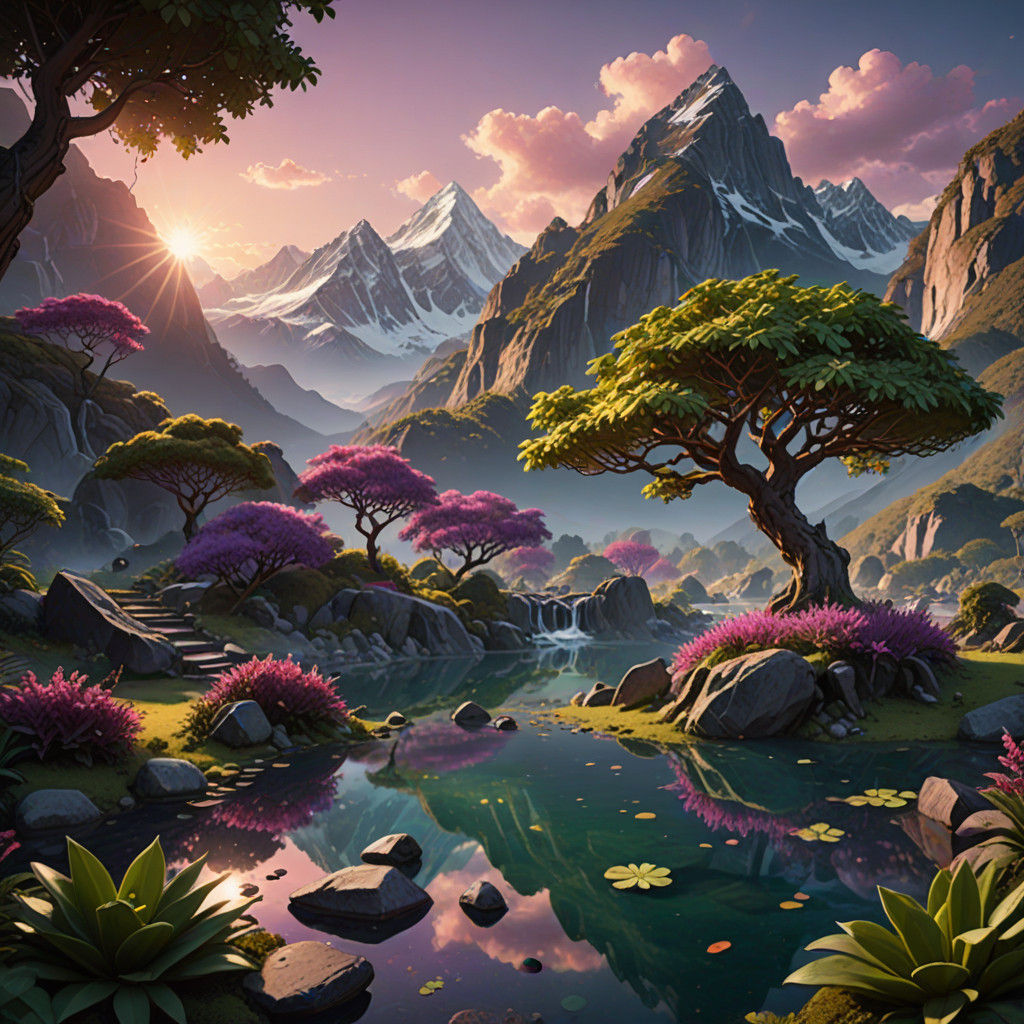 Ethereal Landscape in Triadic Hues, Featured in Unreal Engin...