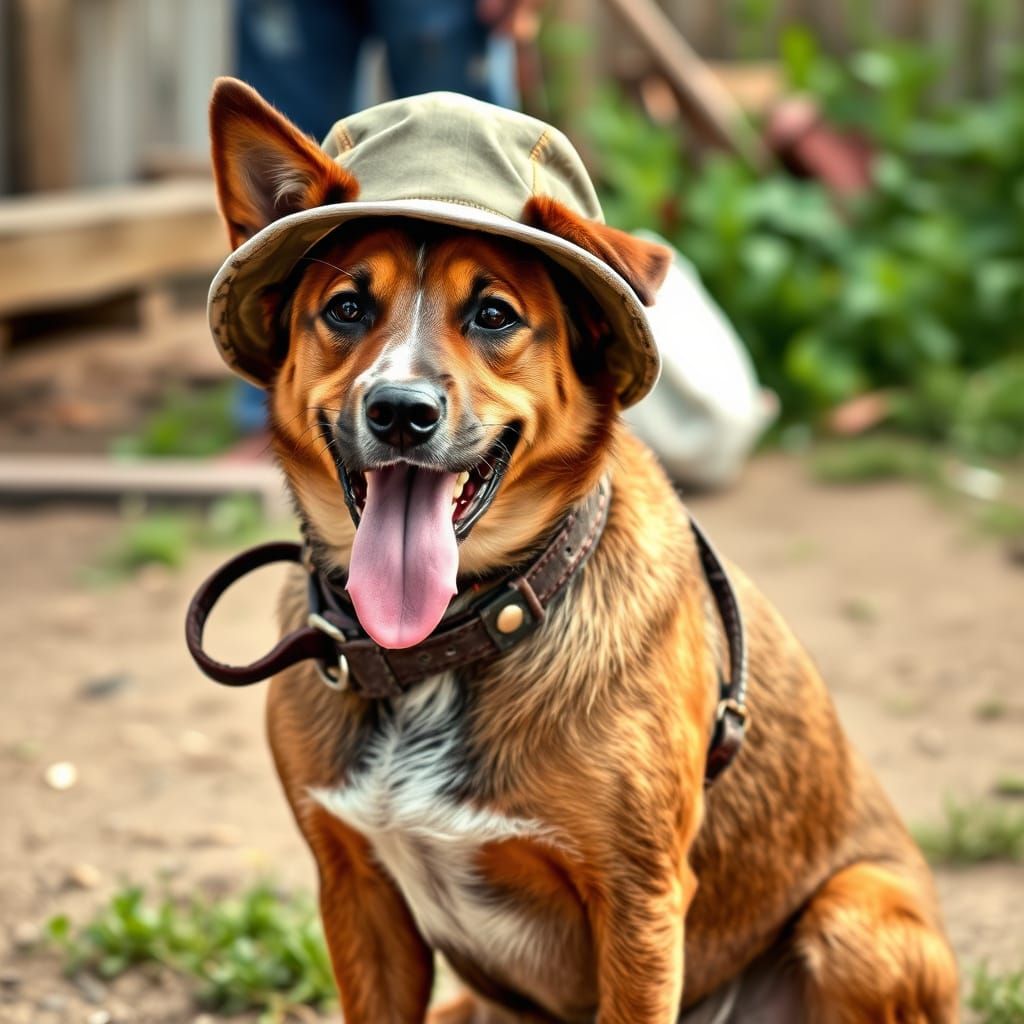 Working Dog in Labourer Attire