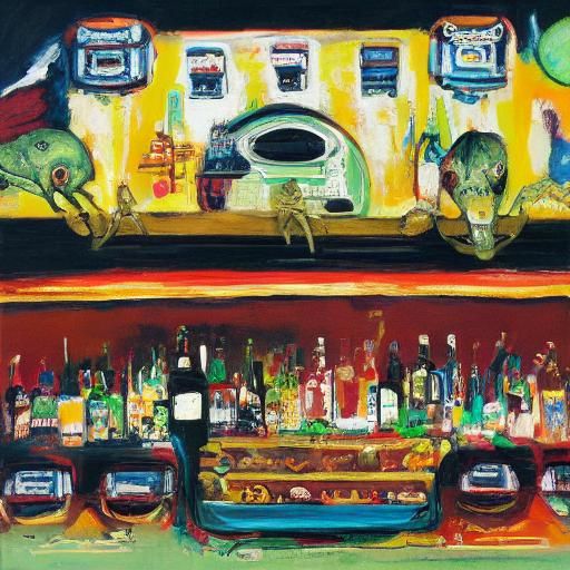 Intergalactic Bartender: Jaguar in Deep Space Art