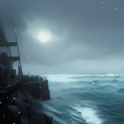 Sinister Ocean Snowflakes in a Painterly Style