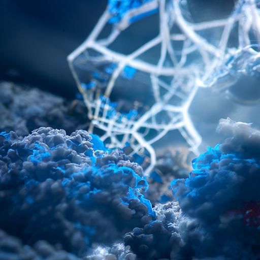 Cosmic Web Structure Over City Street: 3D Render