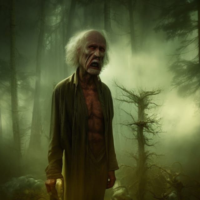 Demon in Biopunk Forest with Sprites, 8K