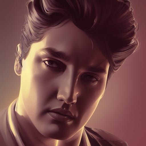 Elvis Portrait in Artgerm Style, 8K Resolution