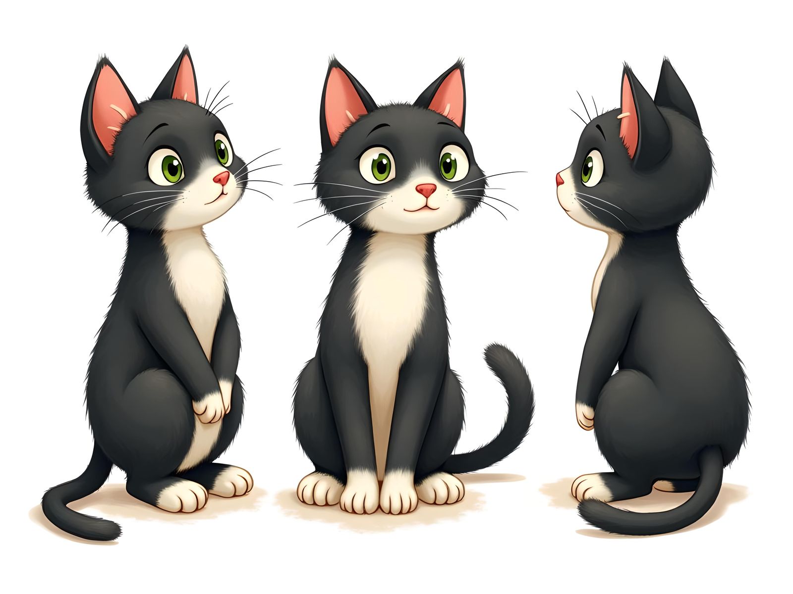 Storybook Cat Character Turnaround Sheet