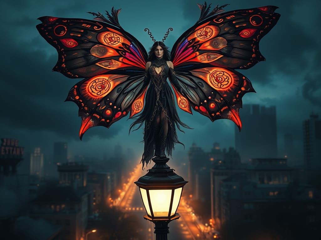mysterious butterfly woman