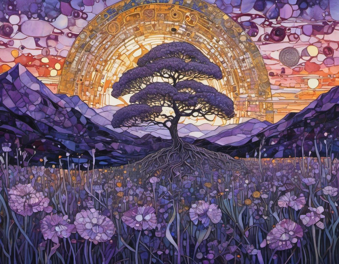 Ethereal Scottish Spring Landscape in Lavender Hues