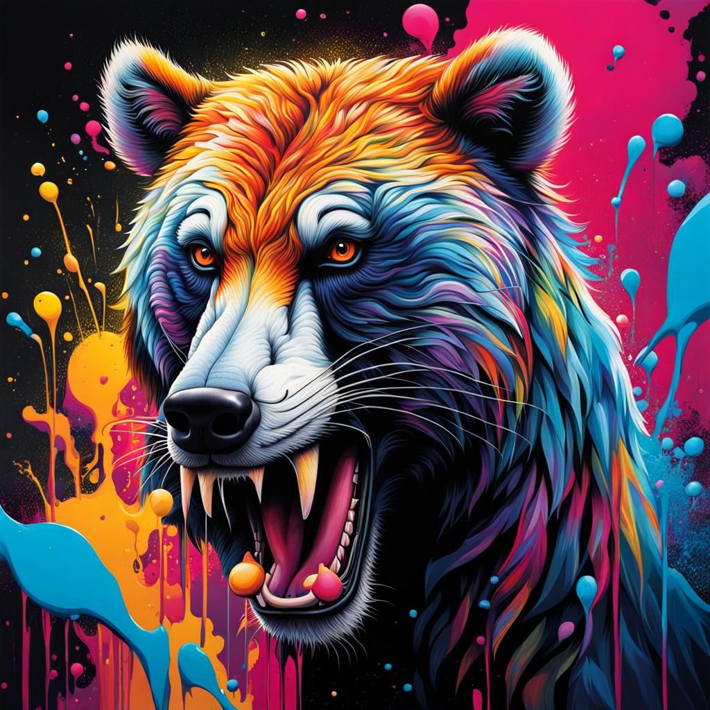 Colorful Graffiti Art Depicting Various Animals