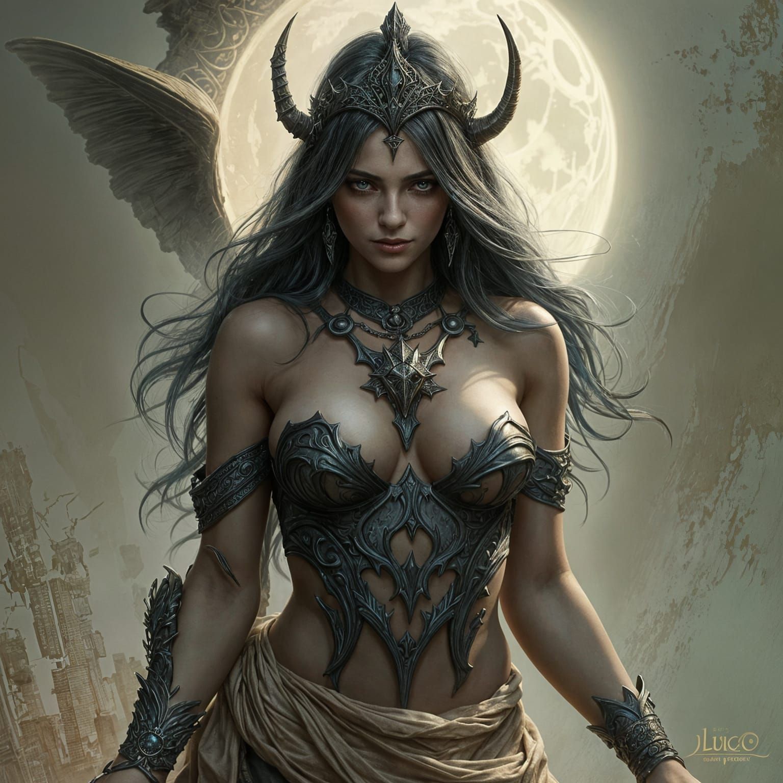 Ethereal Sorceress Portrait in Fantasy Style