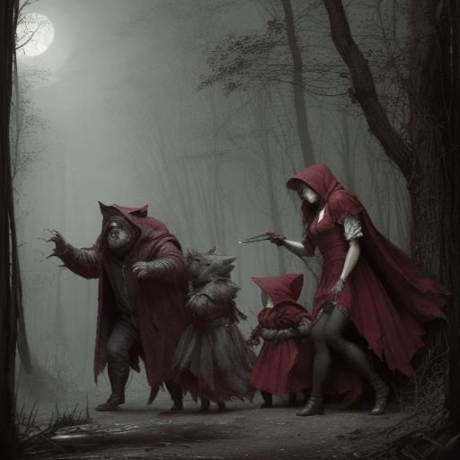 Fairy Tale Knife Fight in Horror Style
